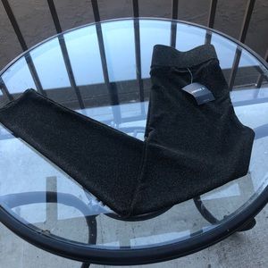 Forever 21 sparkly black gold spandex leggings L